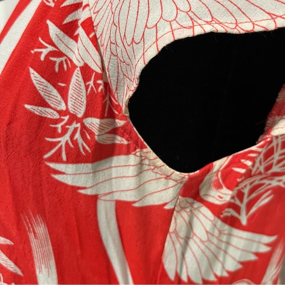 Zara | Red Shift Dress with Cranes - Picture 4 of 8